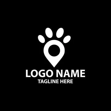 Pet location logo design vector Stock Illustration
