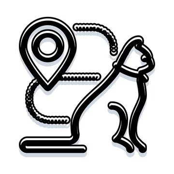 Pet location tracking app navigation system Stock Illustration