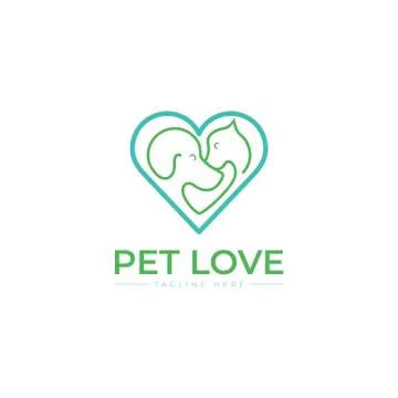 Pet love logo design Stock Illustration
