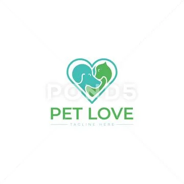 Pet love logo design Stock Illustration