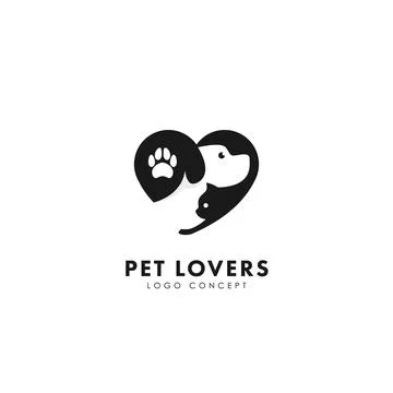 Pet Lovers Logo Design Template Flat Style Vector Stock Illustration