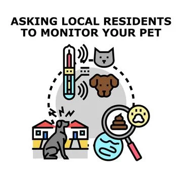 Pet monitoring program asking local residents concept Stock Illustration