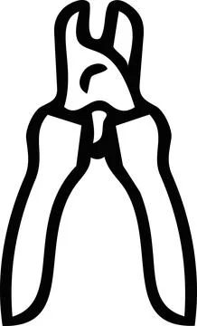 Pet nail clipper claw trimmer line art icon Stock Illustration