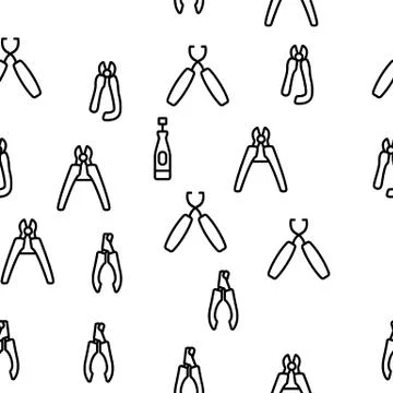 Pet Nail Clippers Vector Seamless Pattern Illustrazione stock