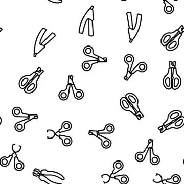 Pet Nail Clippers Vector Seamless Pattern Illustrazione stock