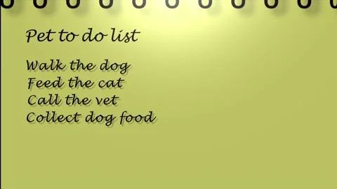 Pet owner to do list on sticky notes animation Stock Footage 181983313
