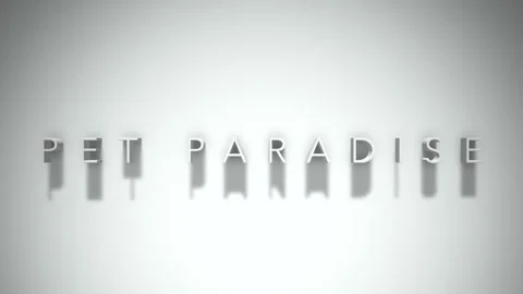 Pet paradise 3D title animation white text on a white background Stock Footage 299749876