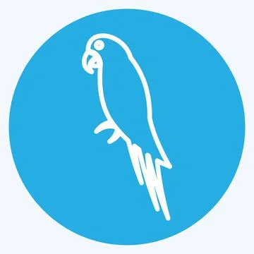 Pet Parrot Icon in trendy blue eyes style isolated on soft blue background Stock Illustration