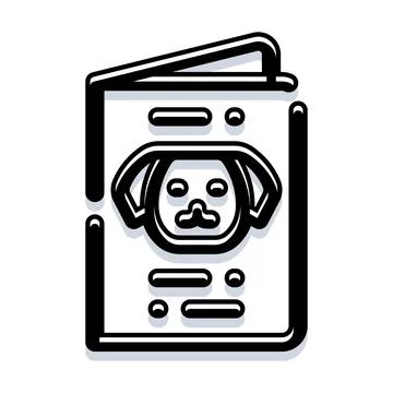 Pet passport document for identifying traveling dogs Stock Illustration