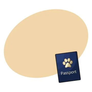 Pet passport, formal document, certificate for dog, cat, transportation Stock Illustration