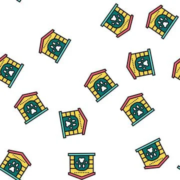 Pet paw booth vector seamless pattern Stock Illustration