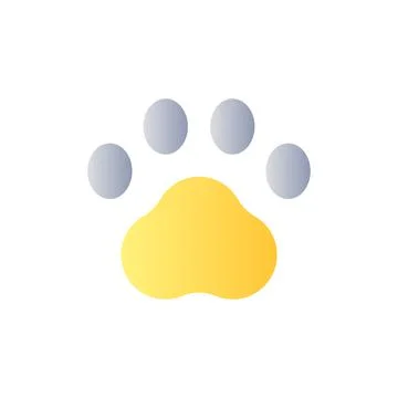 Pet paw flat gradient color ui icon Illustrazione stock