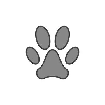 Pet Paw Foot Mark vector concept colored icon or symbol Stock Illustration