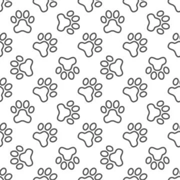 Pet paw pattern - vector seamless texture Stock Illustration