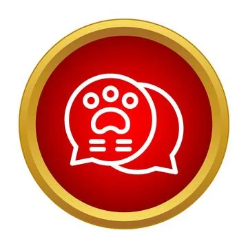 Pet paw print with chat bubble icon Stock Illustration
