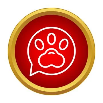 Pet paw print speech bubble communication icon 스톡 일러스트