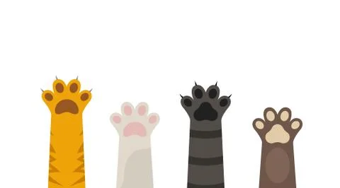 Pet paw print vector icon. Dog or cat foot black paw animal isolated イラスト素材