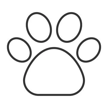 Pet paw print vector line icon. Stock Illustration