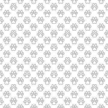 Pet Paw Prints vector concept linear geometric seamless pattern 스톡 일러스트
