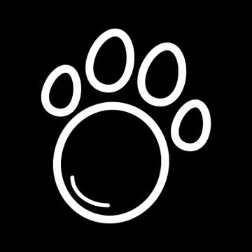 Pet paw simple vector icon. Black and white illustration of animal paw. Outline イラスト素材