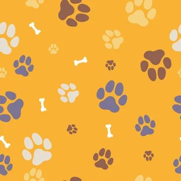 Pet paws background. Seamless pattern. Vector illustration Stock Illustration