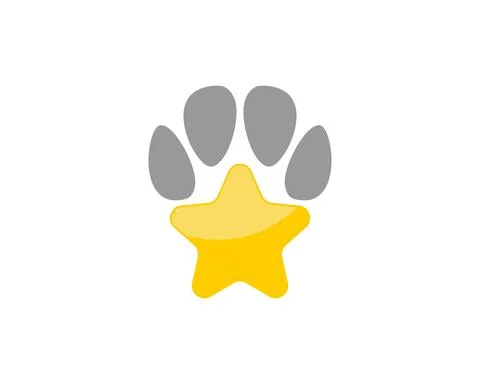 Pet paws with star in the middle Stock Illustration