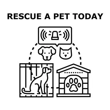 Pet rescue adoption awareness vector concept illustration Stock Illustration