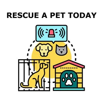Pet rescue adoption awareness vector concept illustration Stock Illustration