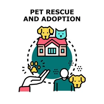 Pet rescue and adoption program concept vector Stock Illustration