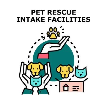 Pet rescue program concept providing care for animals Illustrazione stock