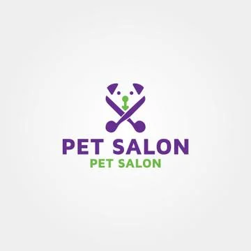 Pet Salon vector logo design template idea and inspiration Illustrazione stock