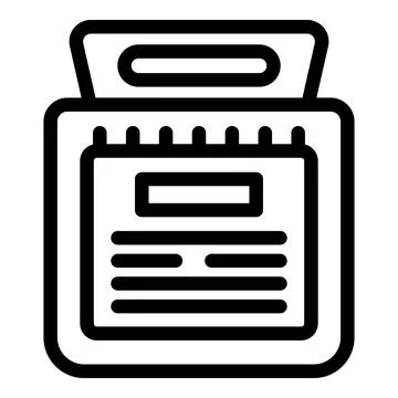 Pet sandbox icon outline vector. Animal poop cleaner granules Stock Illustration