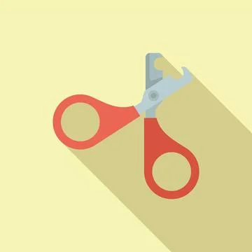 Pet scissors icon flat vector. Animal service Stock Illustration