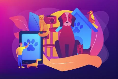 Pet services concept vector illustration Illustrazione stock