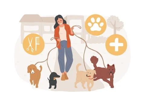 Pet services isolated concept vector illustration. Ilustración de archivo
