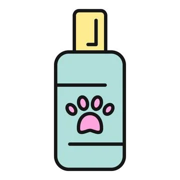 Pet shampoo bottle icon representing animal hygiene Stock Illustration