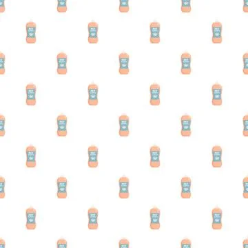 Pet shampoo bottles creating seamless pattern background Stock Illustration
