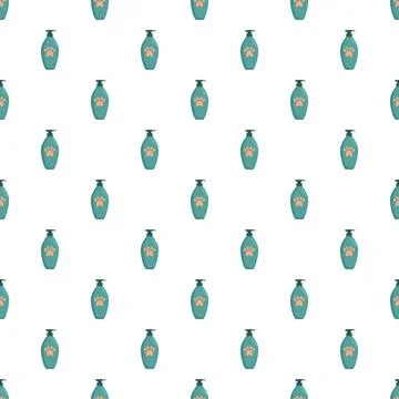 Pet shampoo bottles forming seamless grooming pattern Stock Illustration
