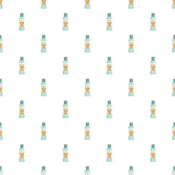 Pet shampoo bottles forming seamless pattern for grooming Stock Illustration