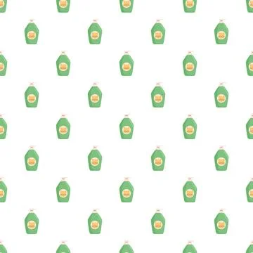 Pet shampoo bottles repeating, grooming pattern for hygiene products Stock Illustration