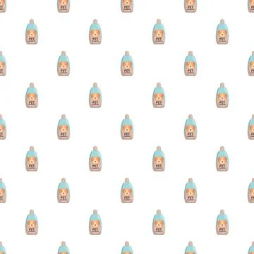 Pet shampoo bottles seamless pattern for grooming products Stock Illustration