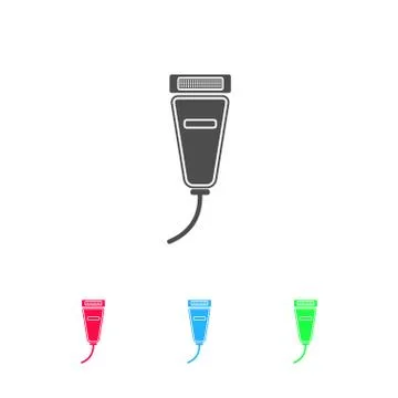 Pet shaving machine icon flat. Stock Illustration