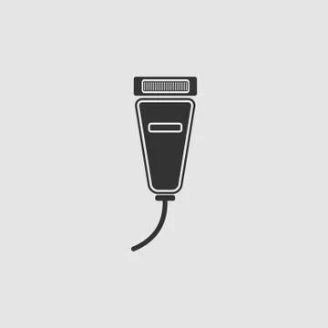 Pet shaving machine icon flat. Stock Illustration