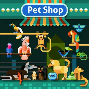 Pet Shop Background Stock Illustration