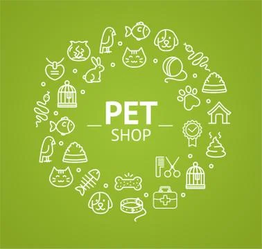 Pet Shop Concept. Vector 스톡 일러스트