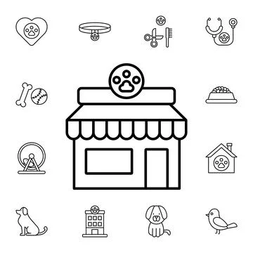 Pet shop flat vector icon in petshop pack Stock Illustration