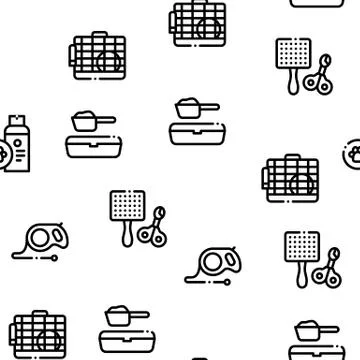 Pet Shop Seamless Pattern Vector Stock Illustration