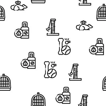 Pet Shop Seamless Pattern Vector 스톡 일러스트
