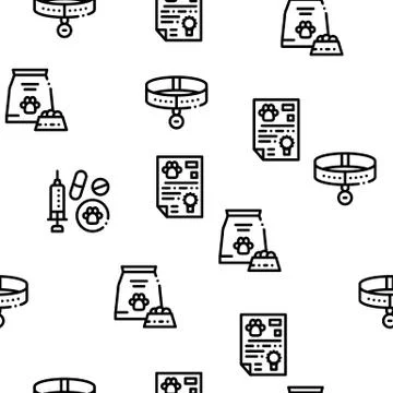 Pet Shop Seamless Pattern Vector Stock Illustration