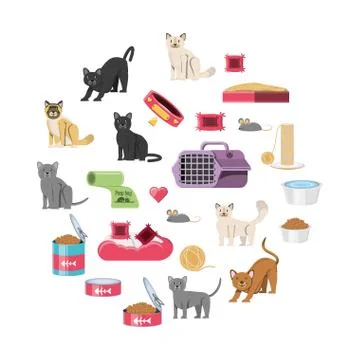 Pet shop veterinary elements Illustrazione stock